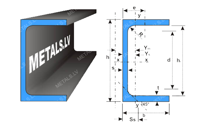 Perfil U de 60x42x2 mm en PVC - Caja de 30 ml